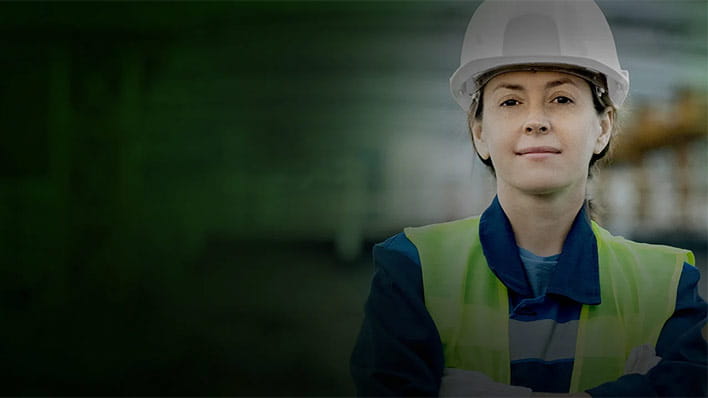 Woman in hardhat