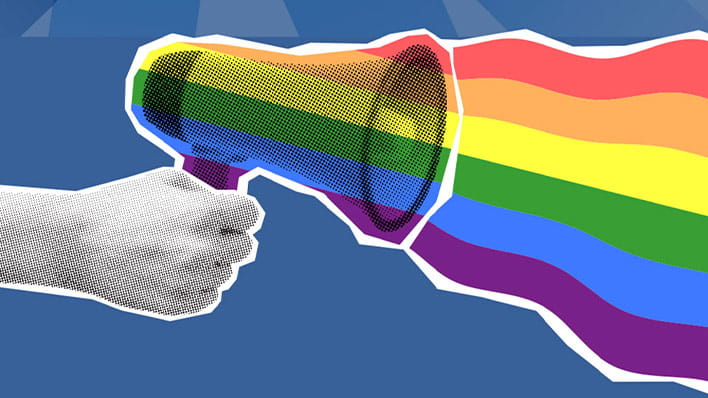 Rainbow megaphone